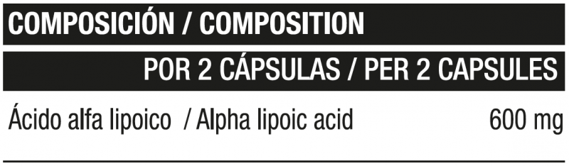 Información nutricional sobre el producto Acid Ala – 120 CÁPSULAS