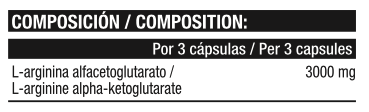 Nutritional information on the product 3000 AAKG Arginine Alpha Ketoglutarate