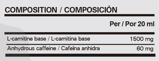 Nutritional information on the product L-CARNITINE LIQUID