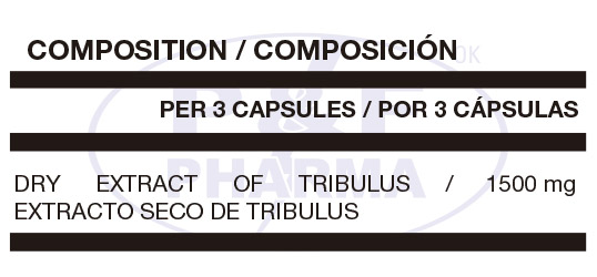 Información nutricional sobre el producto TRIBULUS – 90 CÁPSULAS
